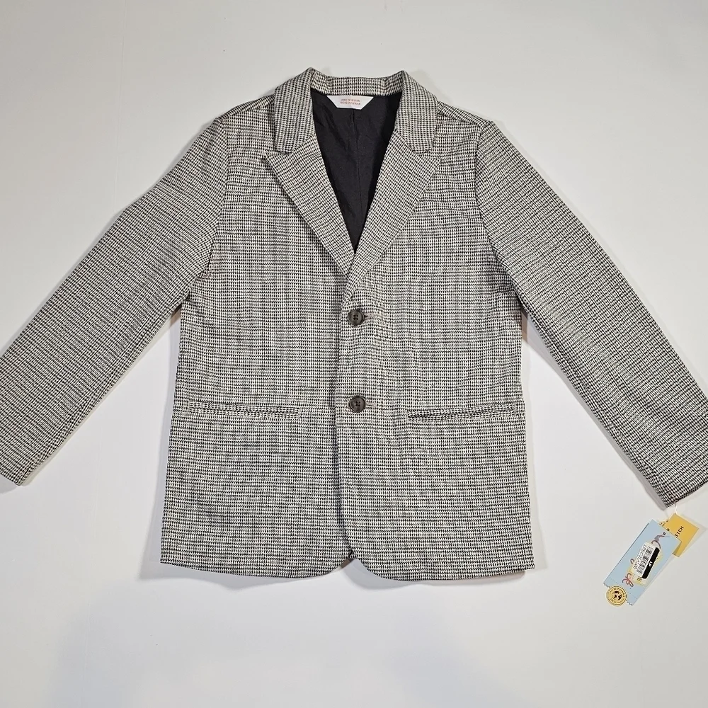 Cat & Jack Boys Houndstooth Knit Suit Jacket Stretch